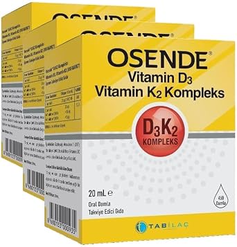 Osende D3K2 Kompleks Damla 20 ml Vitamin D Vitamin K2 MK-7 MK-4 3 paketi