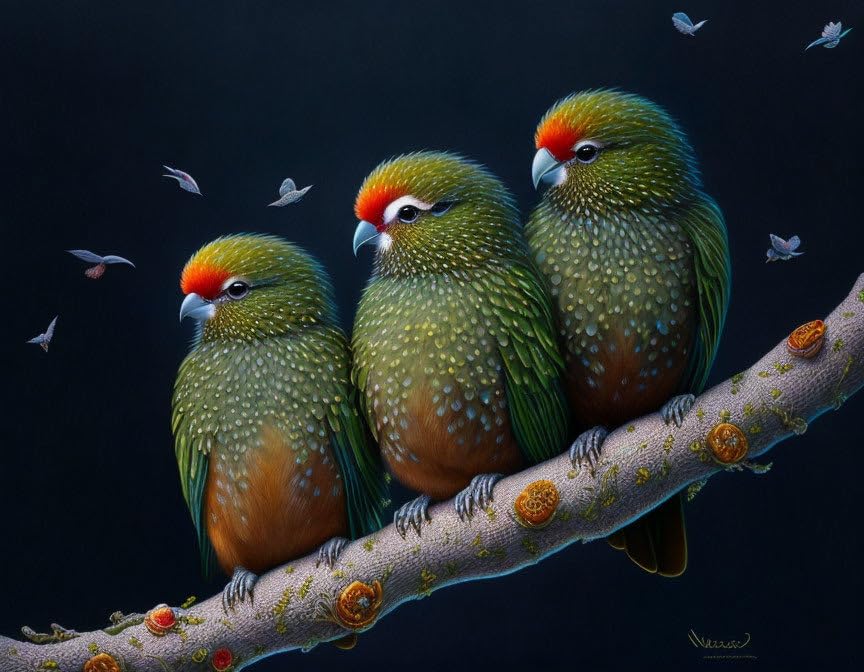 Toile murale oiseaux mignons Meechi 50x70 cm pour habiller un mur vide sans percer