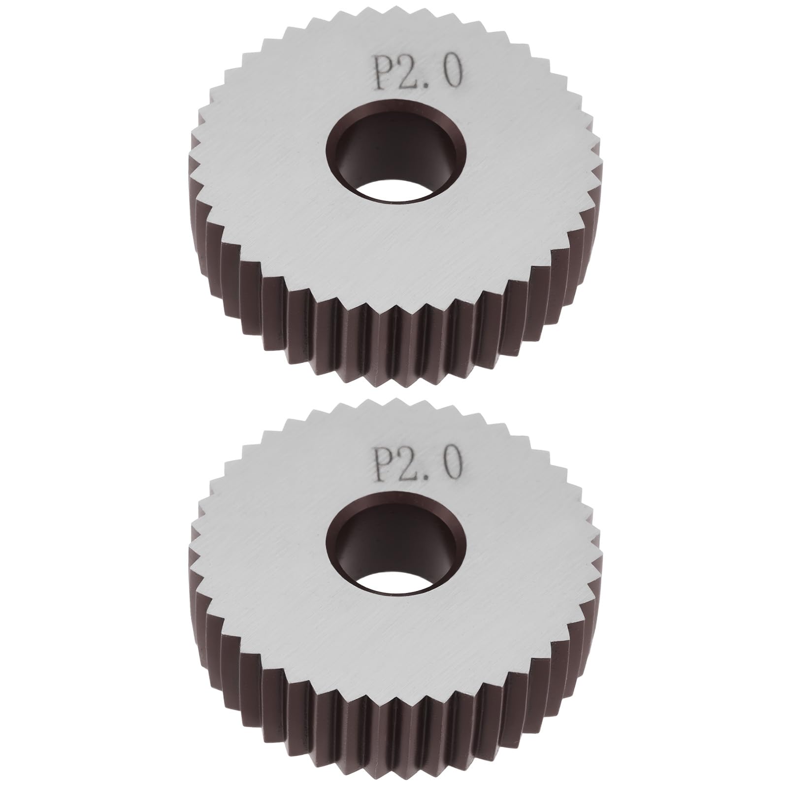 ECSiNG 2pcs P2.0mm Straight Knurling Wheels 28x8x8mm Steel Rollers for Knurling Tools and Lathe Holders