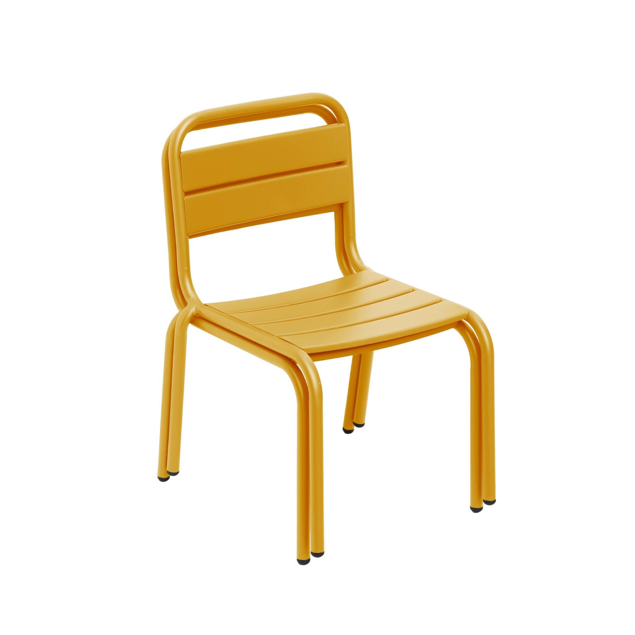 Alice's Garden sweeek - Lot de 2 chaises en métal Jaune pour Enfant. Salon de Jardin Enfant