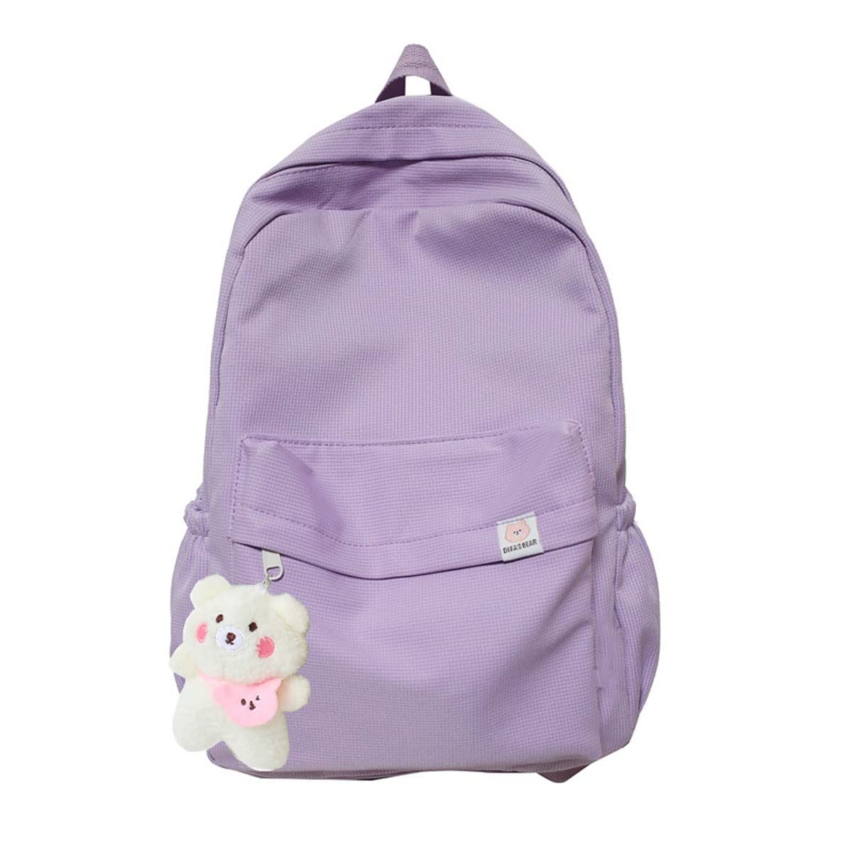 Eagerrich Aesthetic Backpack Cute Backpack School Supplies Laptop Bag for Teens Girls Women Students Solid Color
