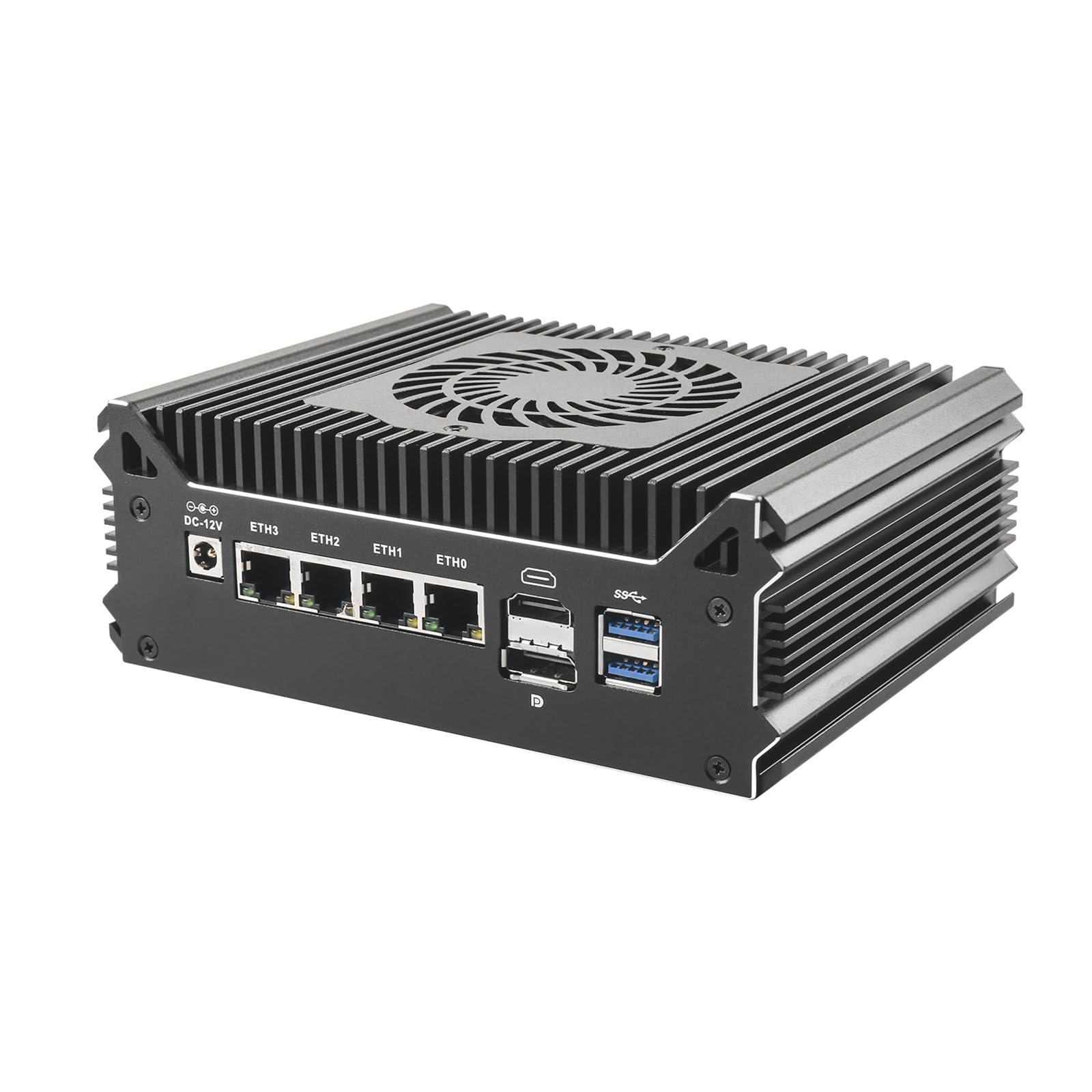 Micro Firewall Appliance, Mini PC, PFSense, OPNsense, VPN, Router PC, N150, RS59, AES-NI, 4 x 2.5GbE I226-V LAN, COM, HDMI, DP, Type-C, 8G RAM, 128G SSD