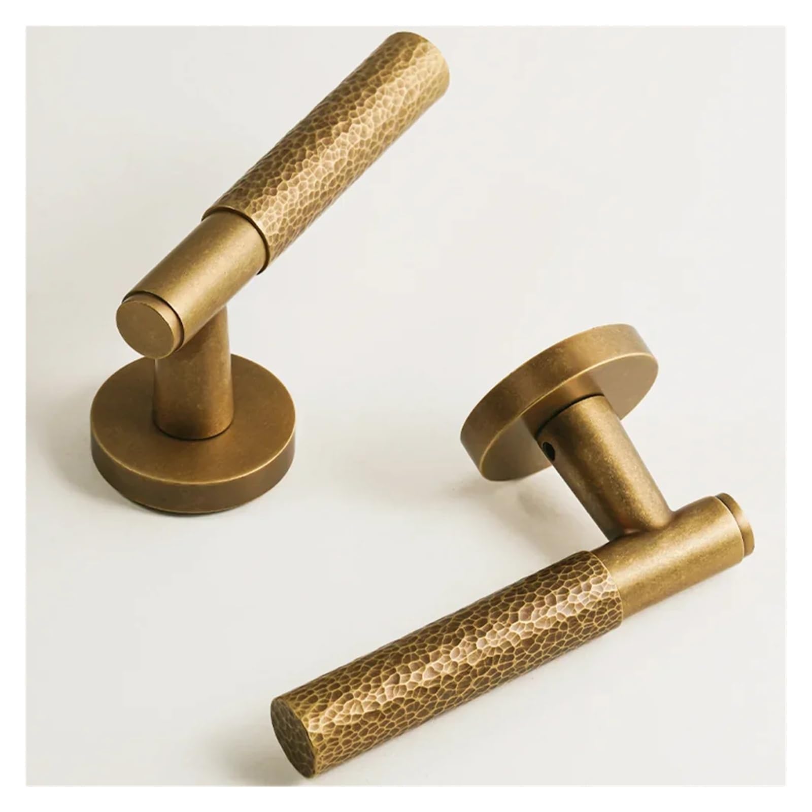 Door lock brass hammer finish bedroom door handle(8550BK FlatHead Lock)