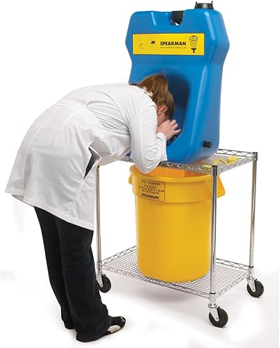 Miniatura 5 de Speakman SE-4400 GravityFlo Lavaojos de emergencia portátil de 9 galones y Accuform, "Estación de lavado de ojos de emergencia para mantener el área