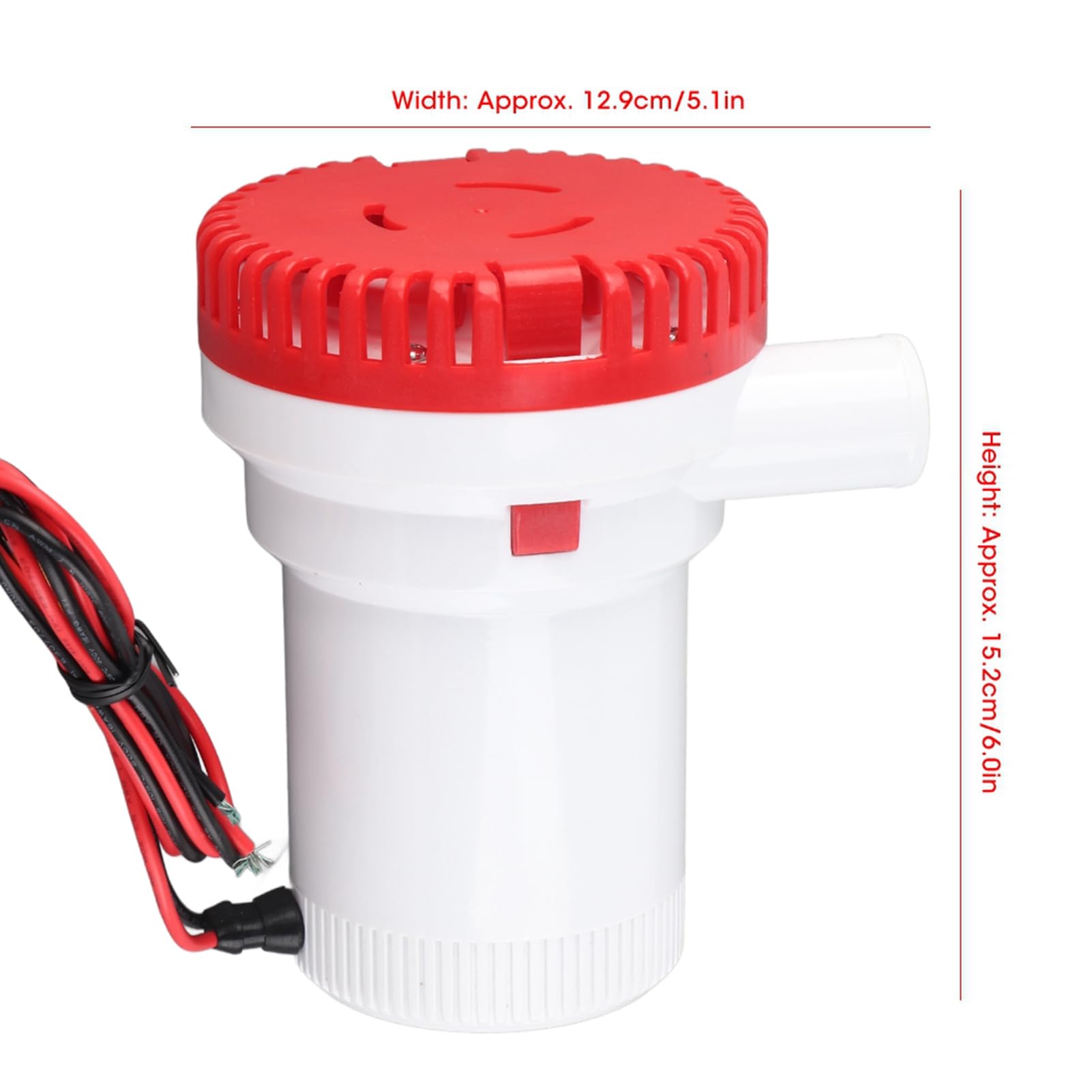 Dilwe Morska Pompa Zęzowa, Zatapialna Pompa Zęzowa ABS 2000 GPH 12 V 24 V DC, Niski Pobór Prądu 9 A, Szybkozłączka, Silnik Chłodzony wodą do łodzi, Stawów, Basenów Spa (24V)