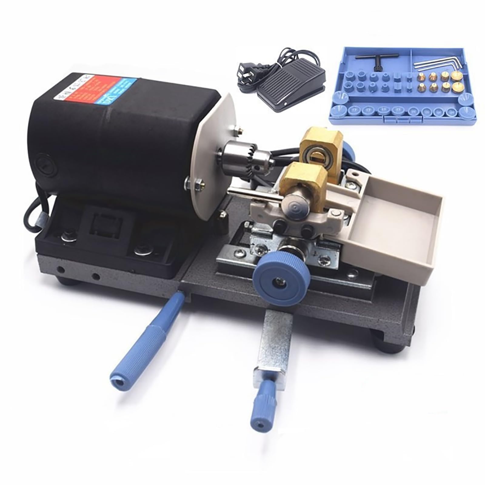Foratrice per perline, direzione della punta del trapano regolabile, include 15 paia di morsetti, materiale ABS resistente, ideale per conchiglie, coralli e pietre d'ambra