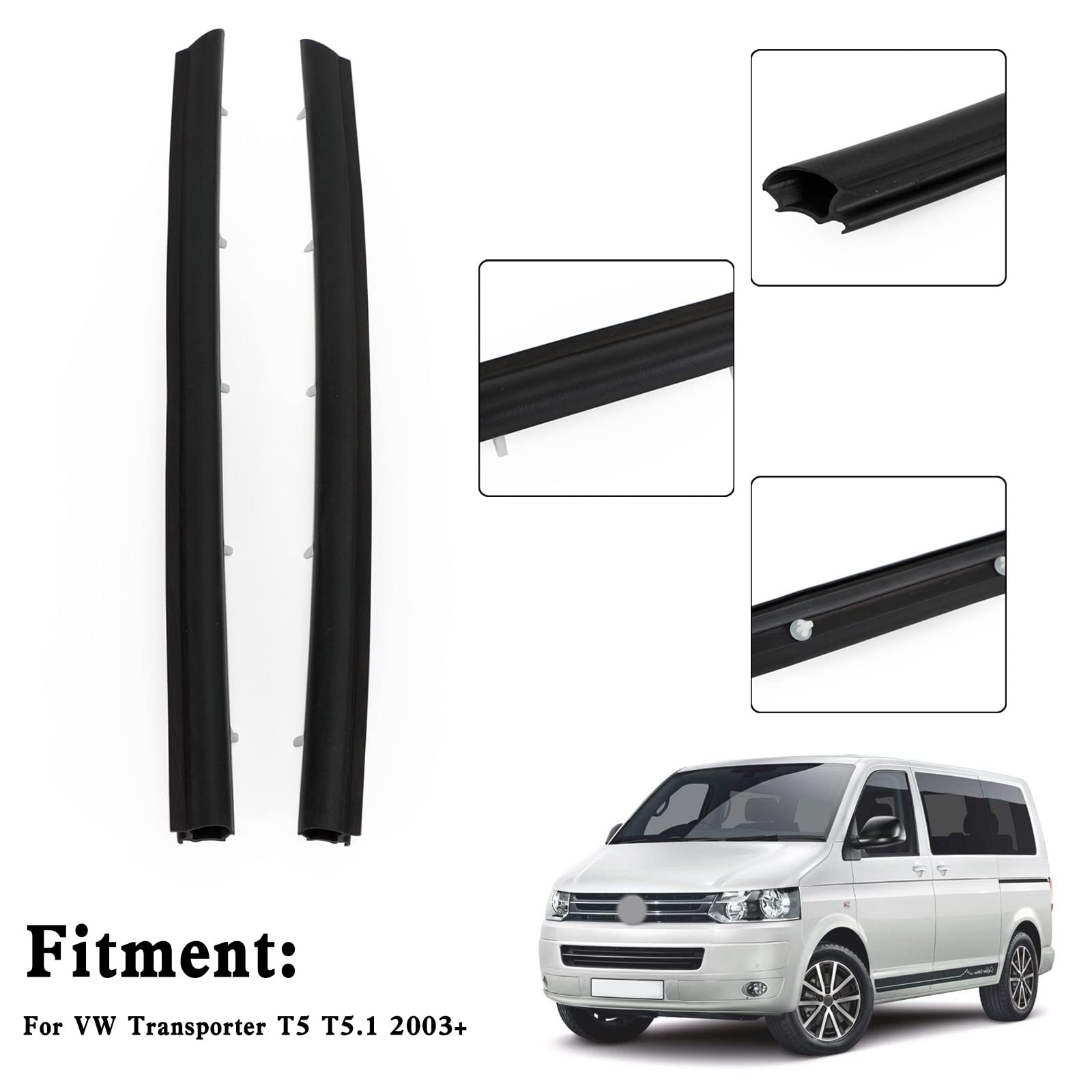 Trim Stripes Bandes Adhésives Ajustement pour Transporter T5 T5.1 2x joint de joint de porte avant garniture en caoutchouc joint de porte en caoutchouc