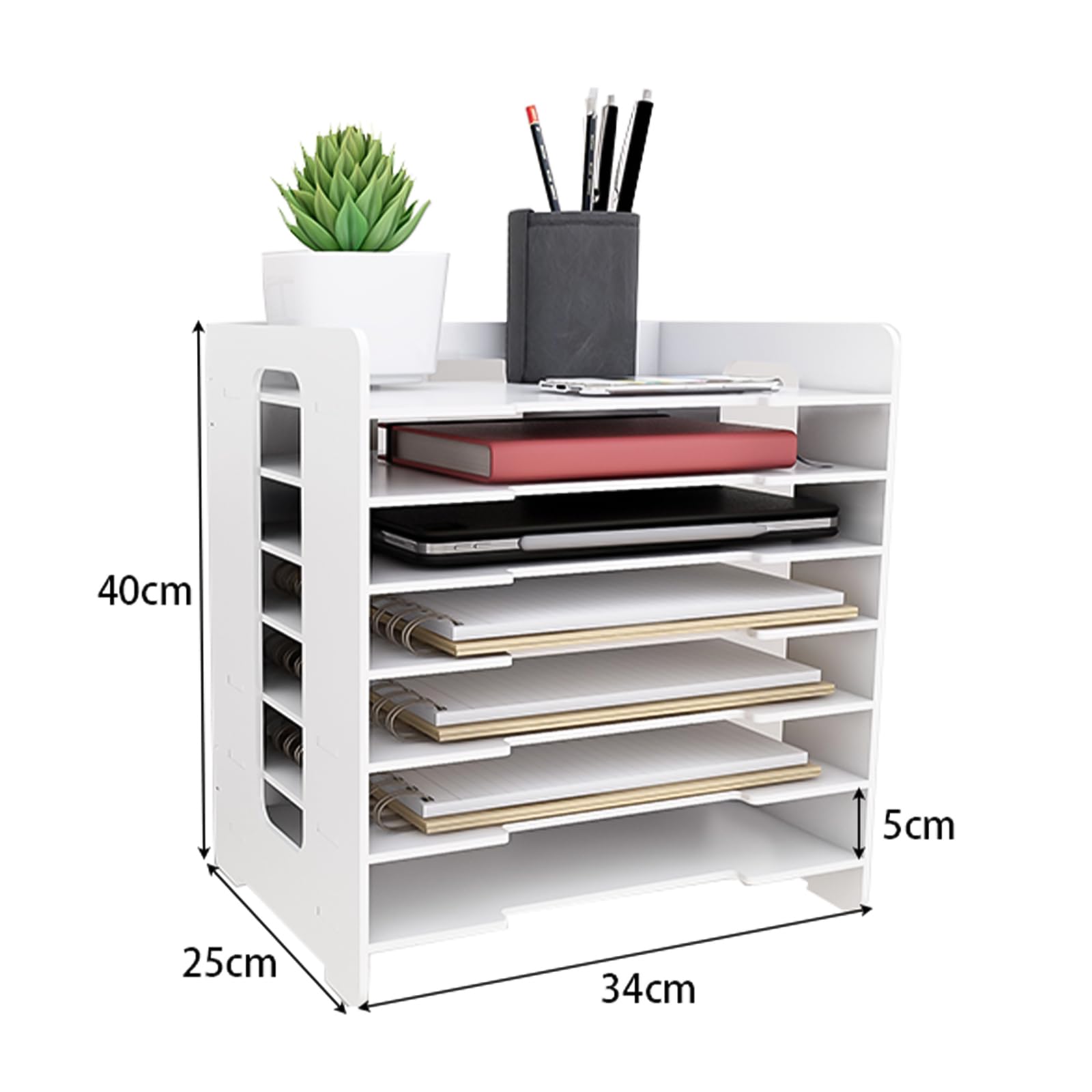 OHMG 7 Niveaux Organiseur de Bureau A4 Banette Trieur Casier Module de Rangement pour Bureau à Domicile