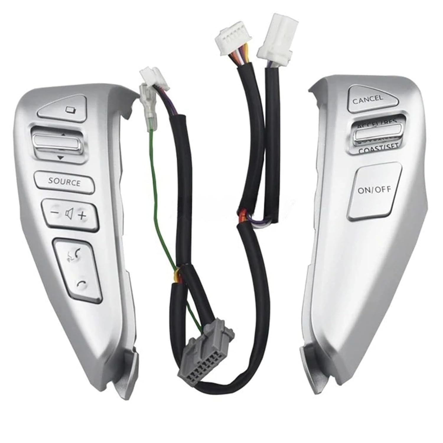 Car Styling 25550-3DA6A Steering Wheel Cruise Control Button Switches 25550-3DA6A,Compatible With NISSAN TIIDA SENTRA SUNNY Livina ALMERA(Silvery)