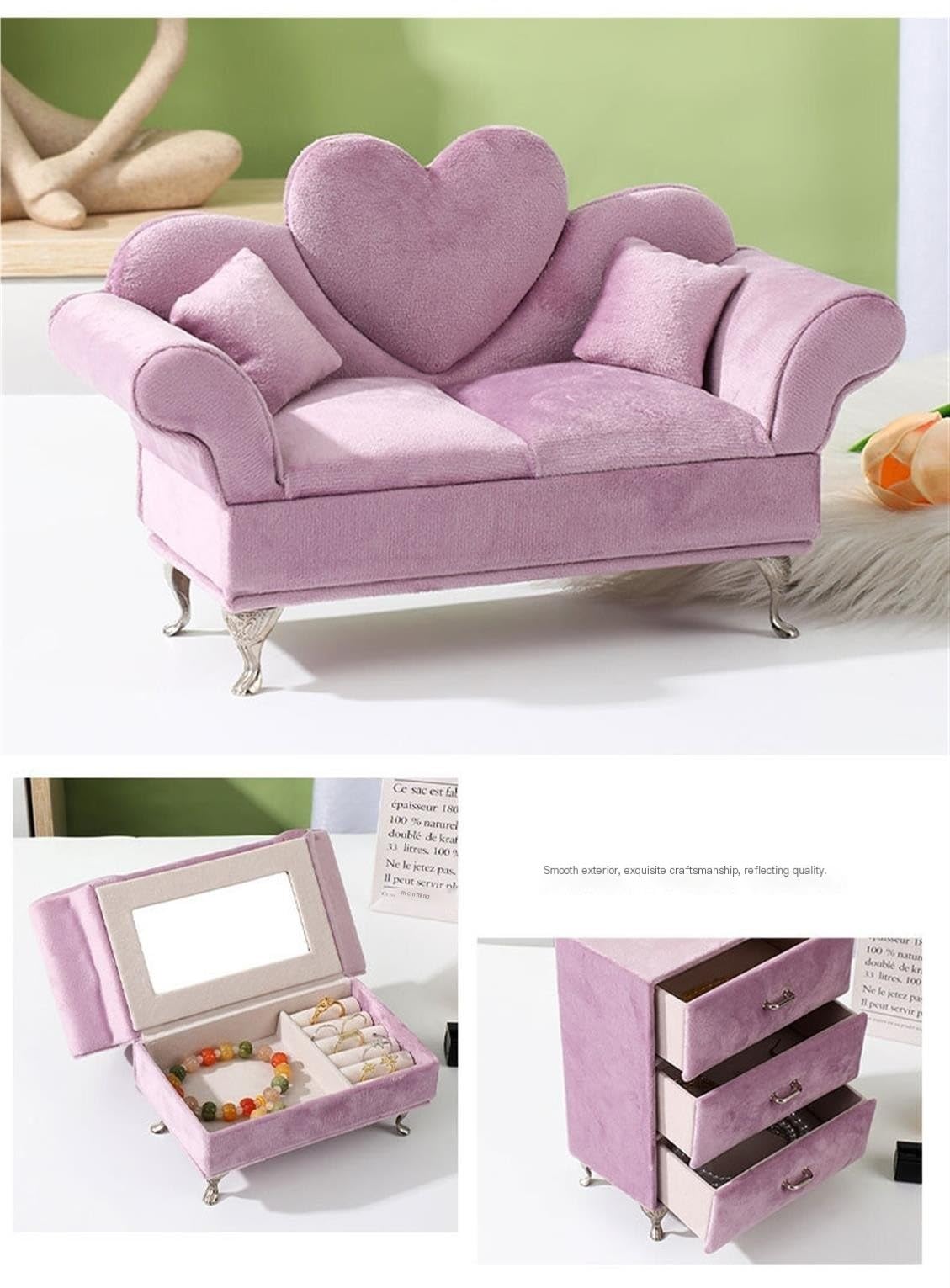 Joyeros Mujer Leerweii Joyero Para Niñas, 2 Niveles, Piel Sintética, Con Cajón, Joyero Para Niñas, Caja Para Anillos, Pendientes, Collares Y Relojes, Con Cerradura Joyero Con Llave