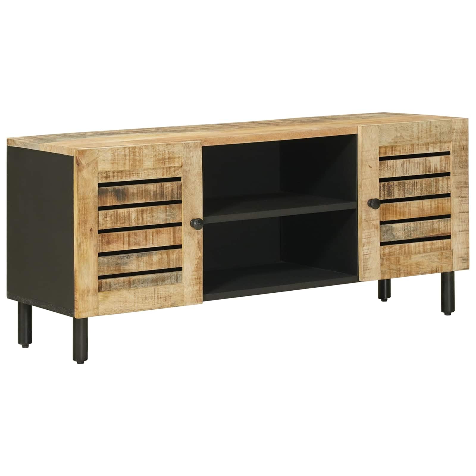 Mueble de almacenamiento de madera, mango macizo, 105 x 33 x 46 cm, color