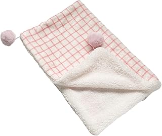 ペット用 ブランケット 毛布 犬猫 布団 可愛い ひざ掛け スクエア型 暖かい 秋冬の防寒 保温 洗える 防寒マット お部屋 車内 犬小屋 多機能 タオル 犬 猫 兼用 毛布 敷き物 お出かけ 小中大型ペット用 (ピンク, S)