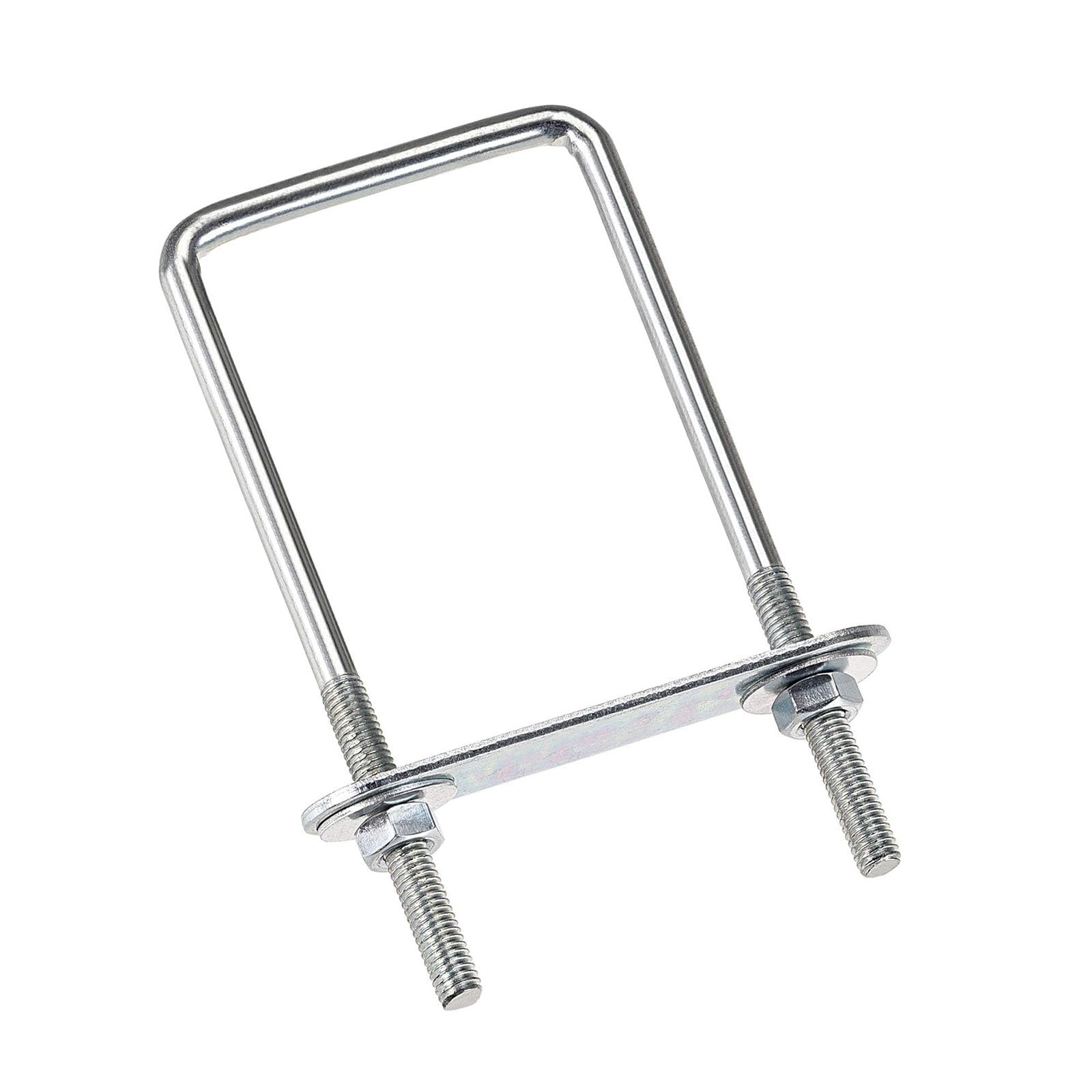 TA-VIGOR M6 Square U-Bolts, 50mm Inner Width 150mm Length Steel U-Bolts with Nut, Plate