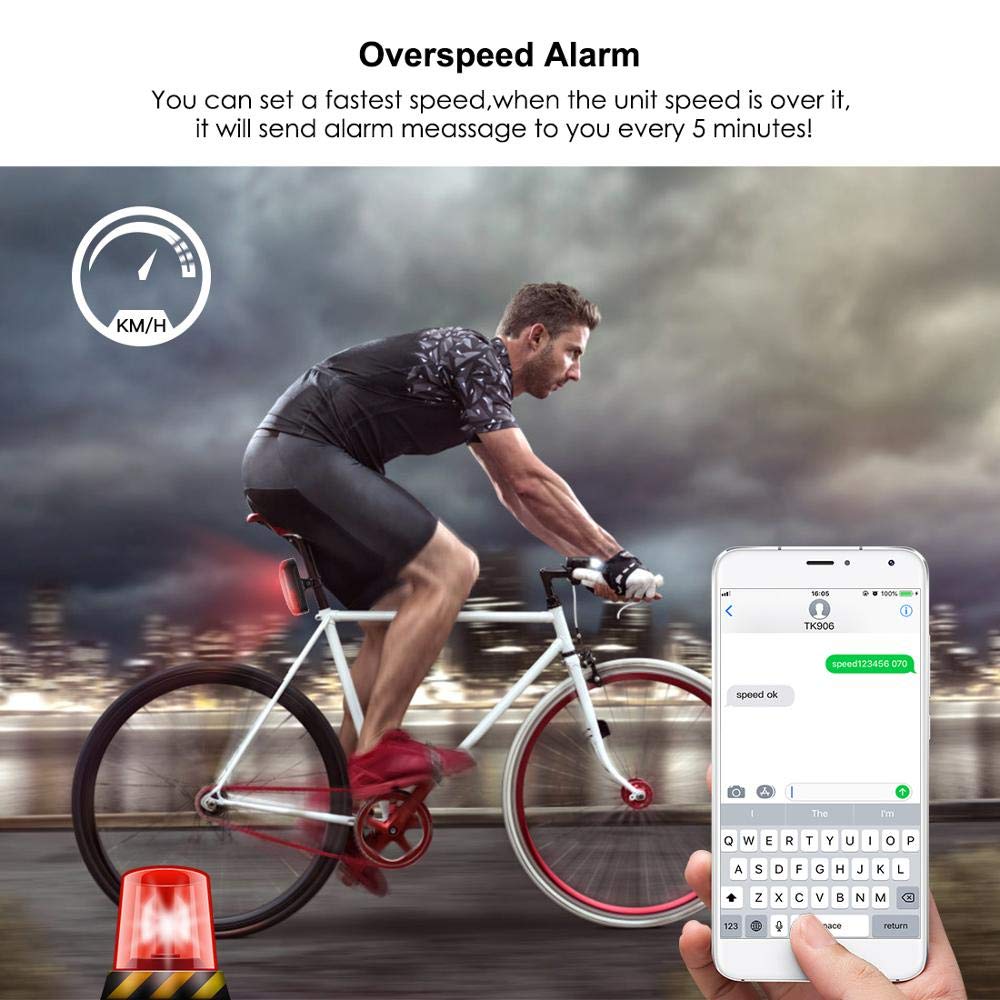 TKMARS TK906 GPS-Tracker Fahrrad, GPS Ortungsgerät für E-Bike Roller Motorrad Lenker, Echtzeit Peilsender und wasserdicht, 1800mAh-Akku, SOS-Alarm, kostenlose APP/Webplattform ohne ABO