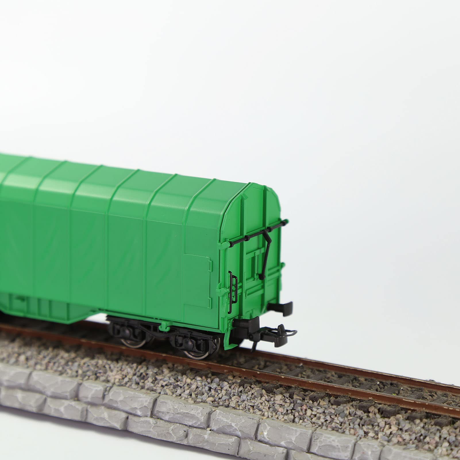 Evemodel 2 pezzi pista H0 1:87 modello trasporto ferroviario Wagon materiale rotabile carrello ferroviario paesaggistico (verde)