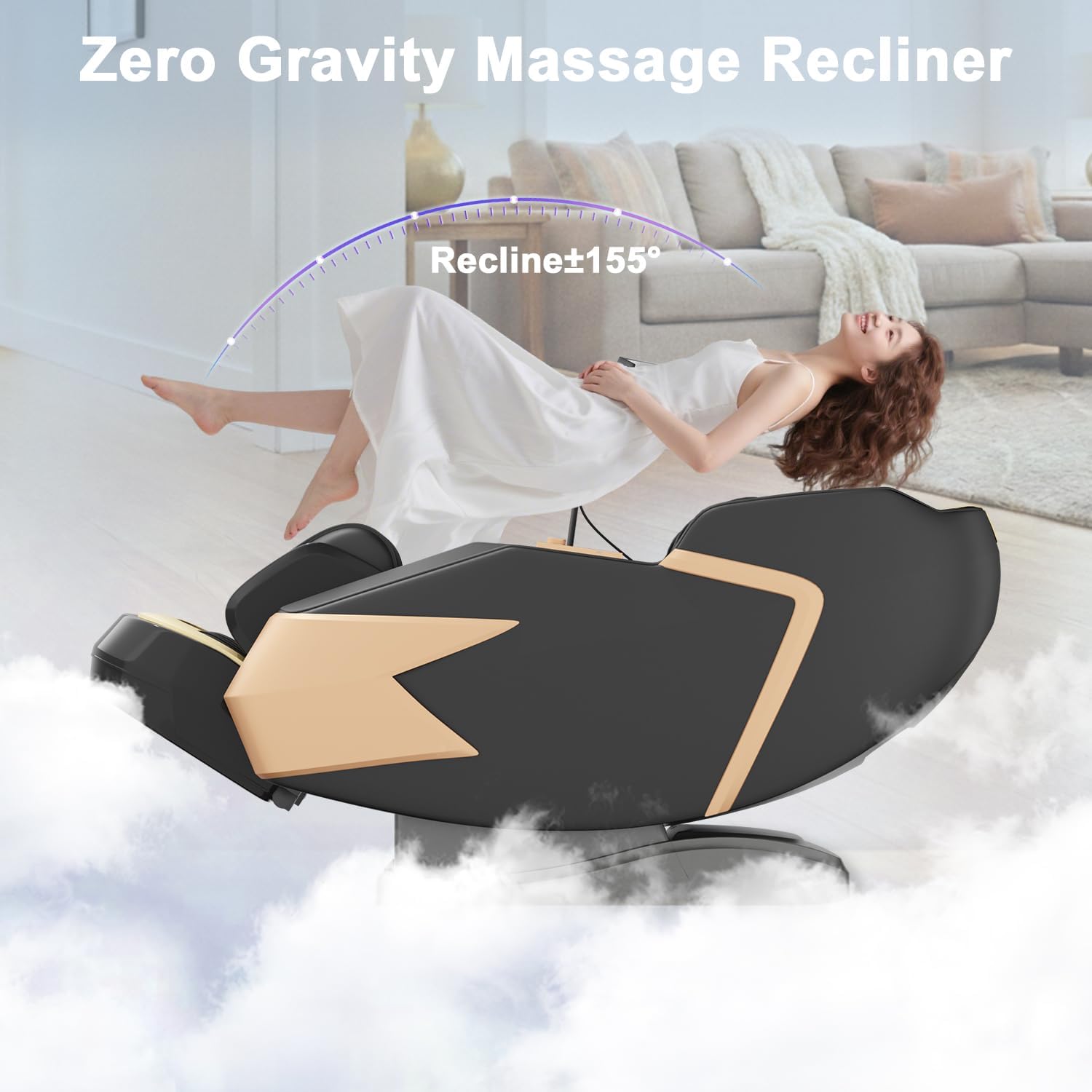 Massage Chair Full Body, Zero Gravity Extended Dual SL-Track Massage Recliner with 4D Mechanical Arms, Full Body Airbag Massage, Foot Roller Massage, Multiple Modes, Heating, AI Voice Control