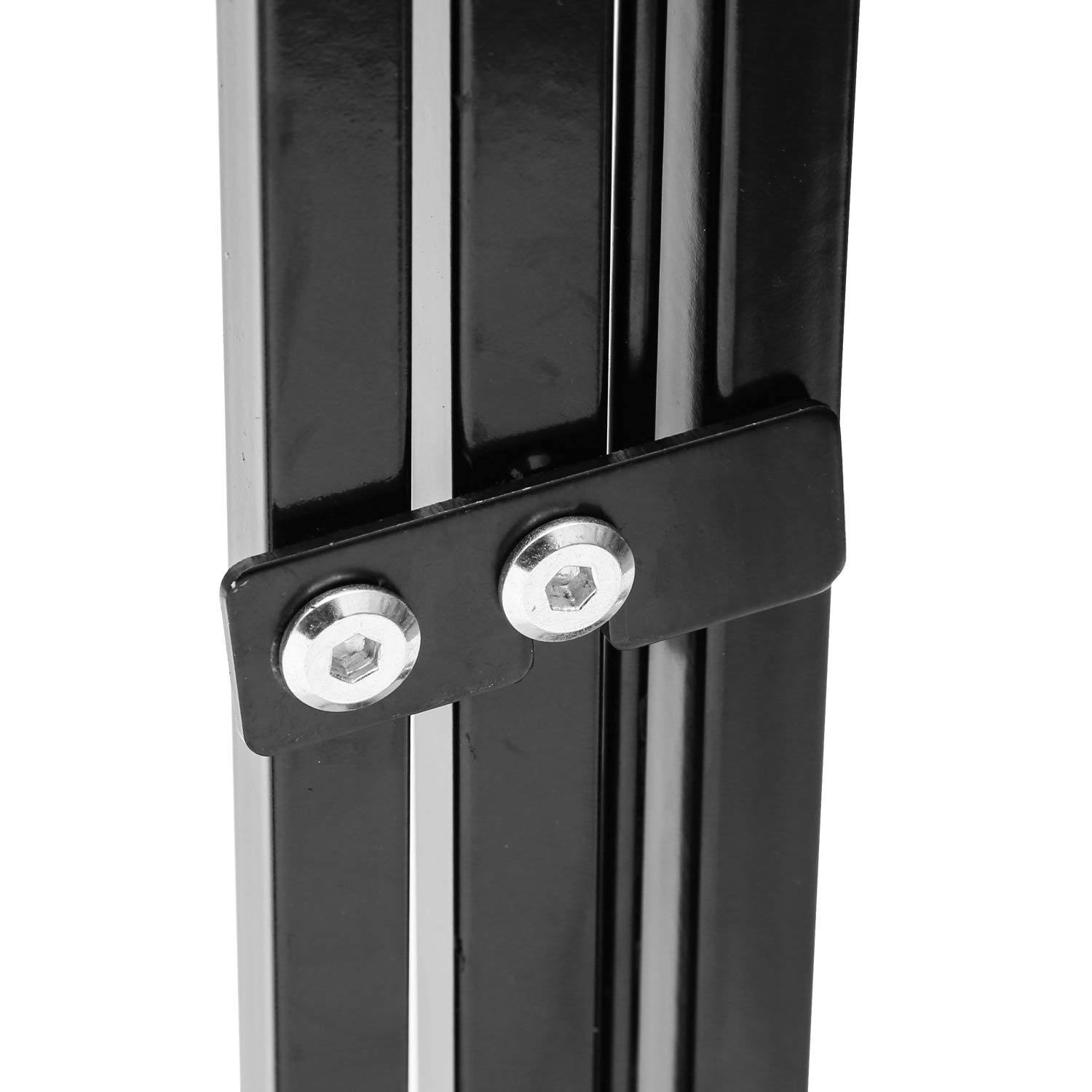 Ikodm Barrera de Seguridad 304 cm para Niños y Mascotas | Reja de Protección de Metal | Rejilla Protectora Metálica Plegable con Puerta | 5 Paneles 60 x 75 cm, Negro