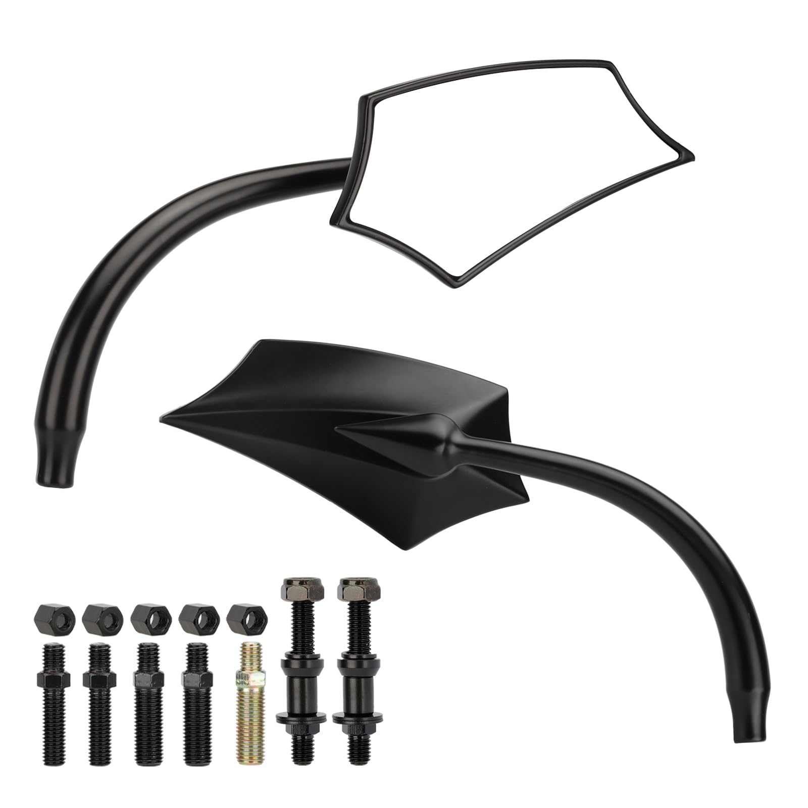 VG MOTO Motorcycle Rear view Mirror 8mm 10mm Side Mirrors 360 Degree Black Universal Replacement for Harley Softail Dyna Sportster Road King Electra