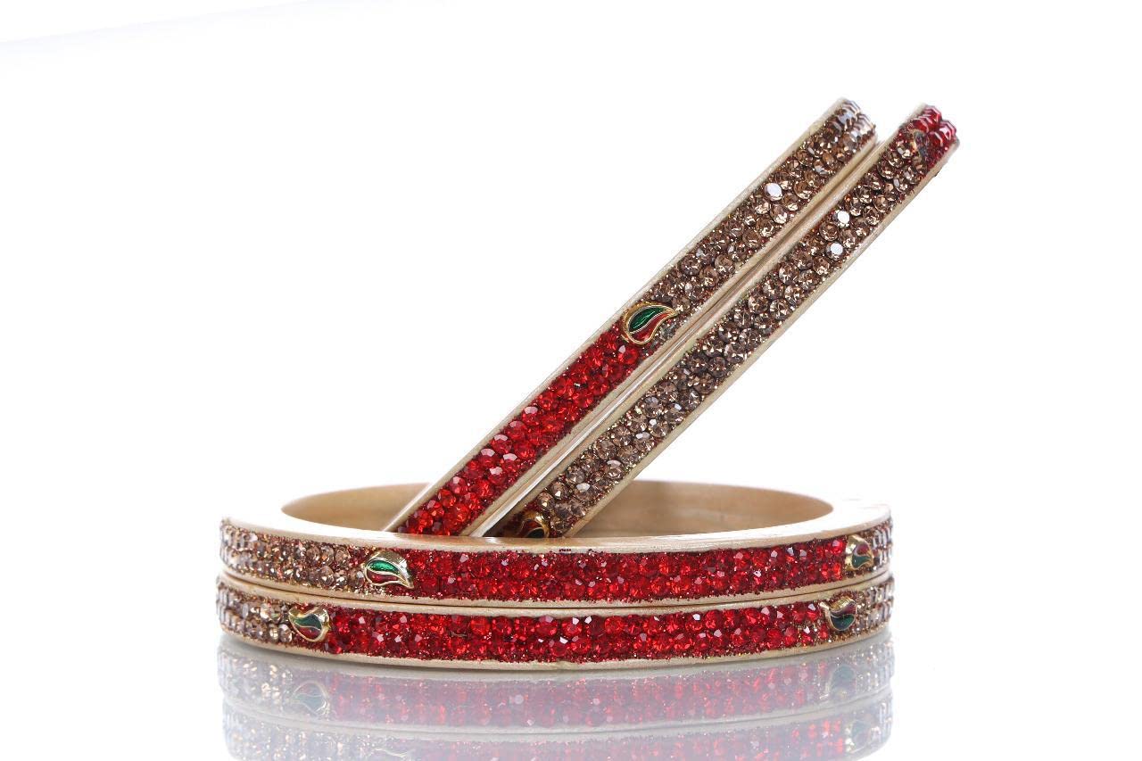 Suprimo Fashion Bangles Handemade Lakh Jaipuri Bangle Set Chudiyan Lac Bangles For Women Set of 4 Red (B0B6VBBCMK) Amazon Price History, Amazon Price Tracker