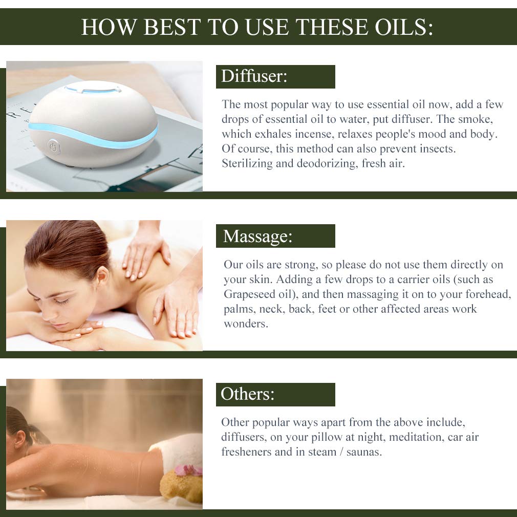 Top 12 Grapefruit ätherische Öle Set, 100% reine Kampfer ätherisches Öl für Diffusor, Aromatherapie Zypresse ätherisches Öl Set für Luftbefeuchter - Zeder,Schwarze Pfeffer Öle...
