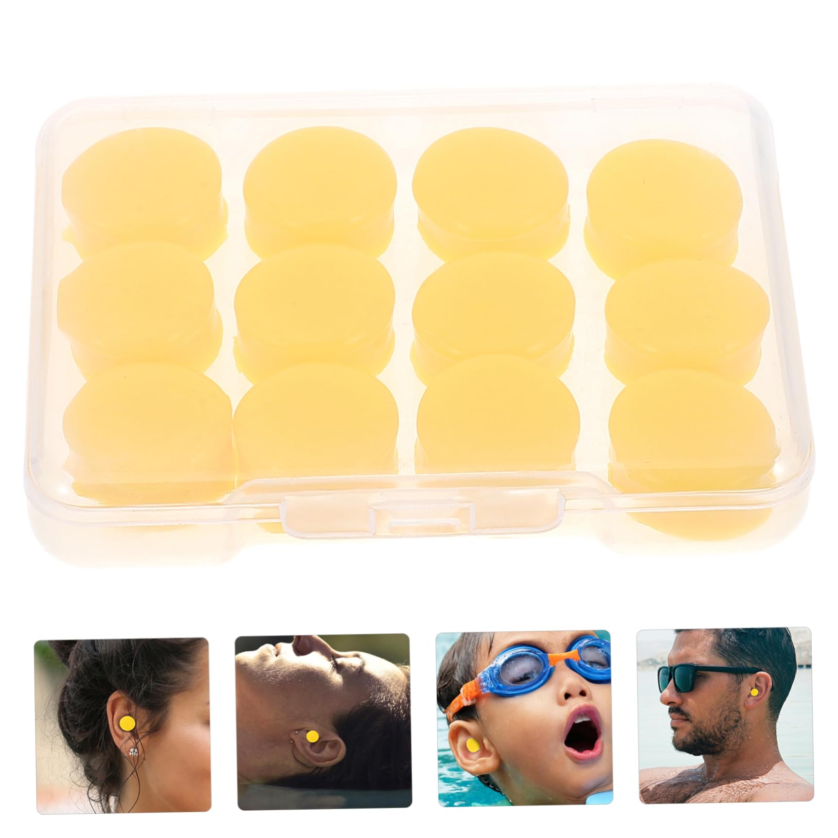 Anneome Swimming Ear Plugs for Women Men 6 Pairs Silicone Ear Plugs for Swimming Anti-Noise Comfort Fit