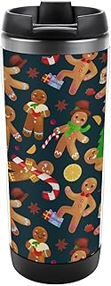 Christmas Cookies Gingerbread Man Stainless Steel Insulated Tumbler Reuseable Travel Mug with Lid for Home Office Style