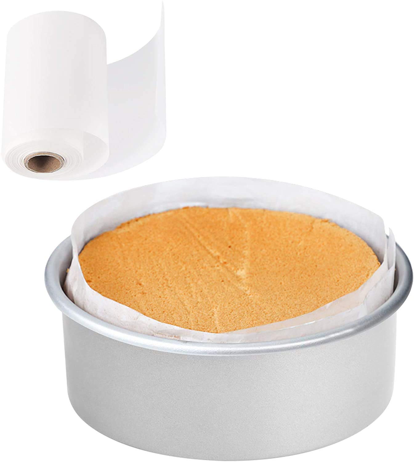 KASTWAVE Nonstick Cake Pan Side Liner Roll - Baking Parchment Paper 4in x 164 ft (2 Pieces)