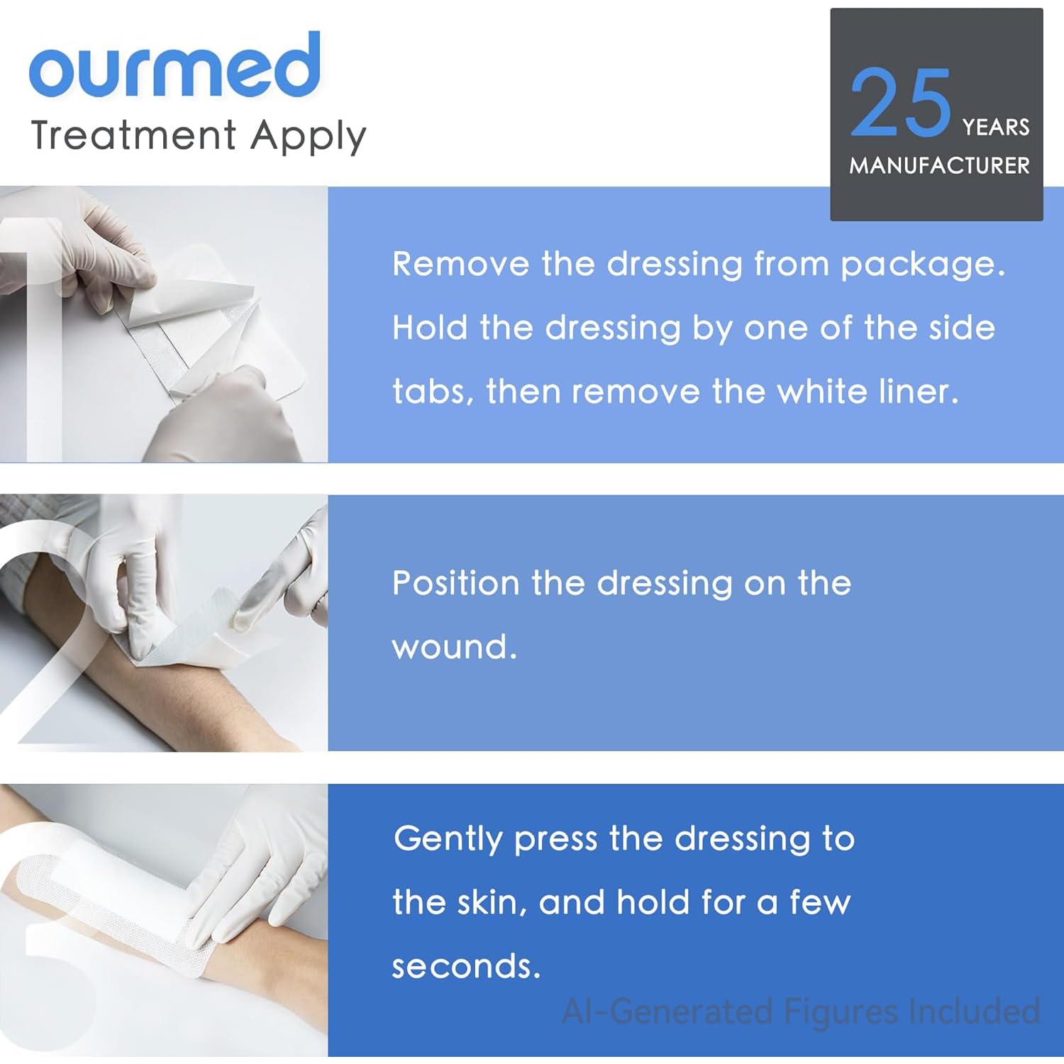 Ourmed Gauze Dressings - Pack of 25 -4 Ourmed Gauze Dressings - Pack of 25 -4
