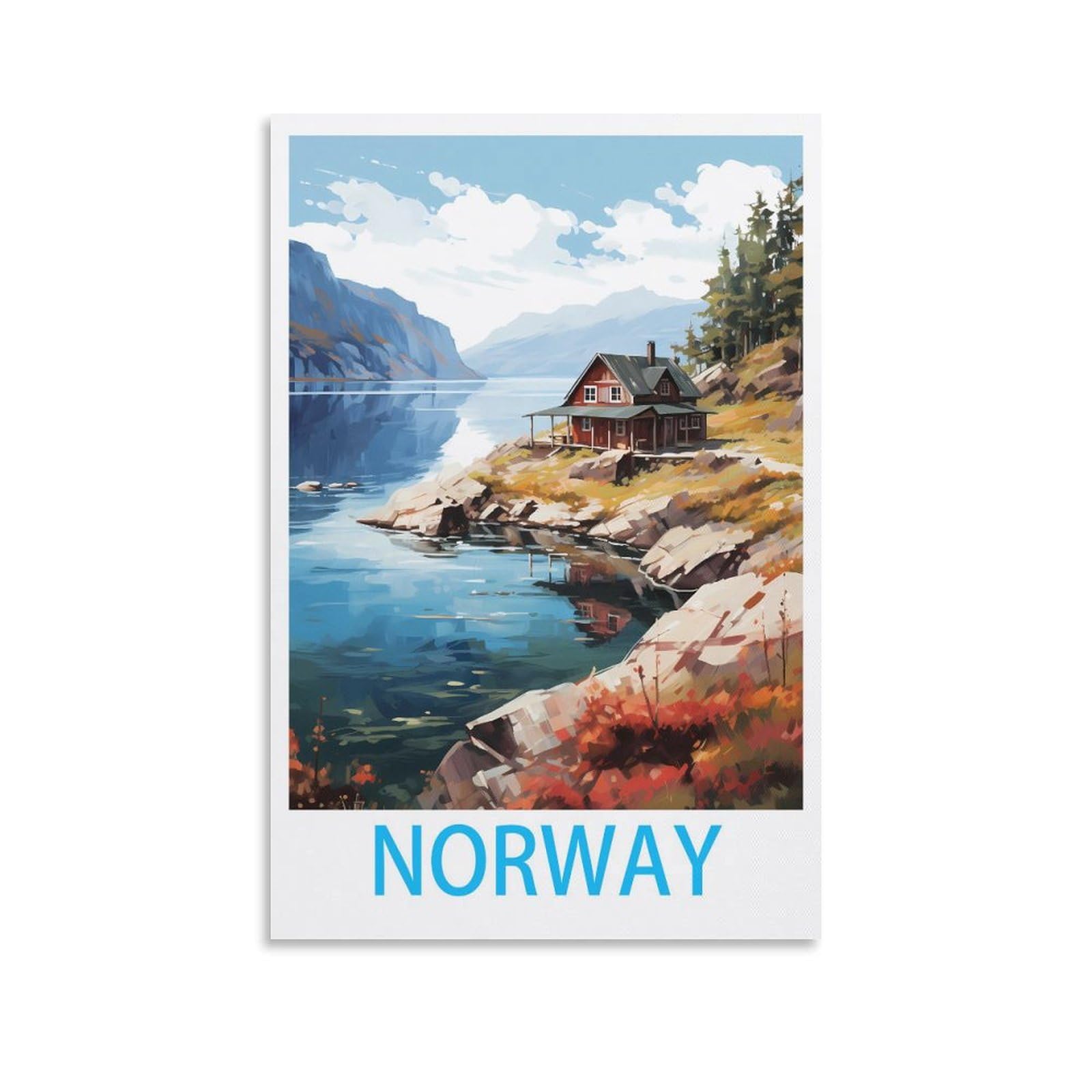 Metal Tin Sign,Norway,Garden & Kitchen Poster, Inspirational Sign Home Wall Art Decor for Home Kitchen Bar Club Decoration 15x30cm