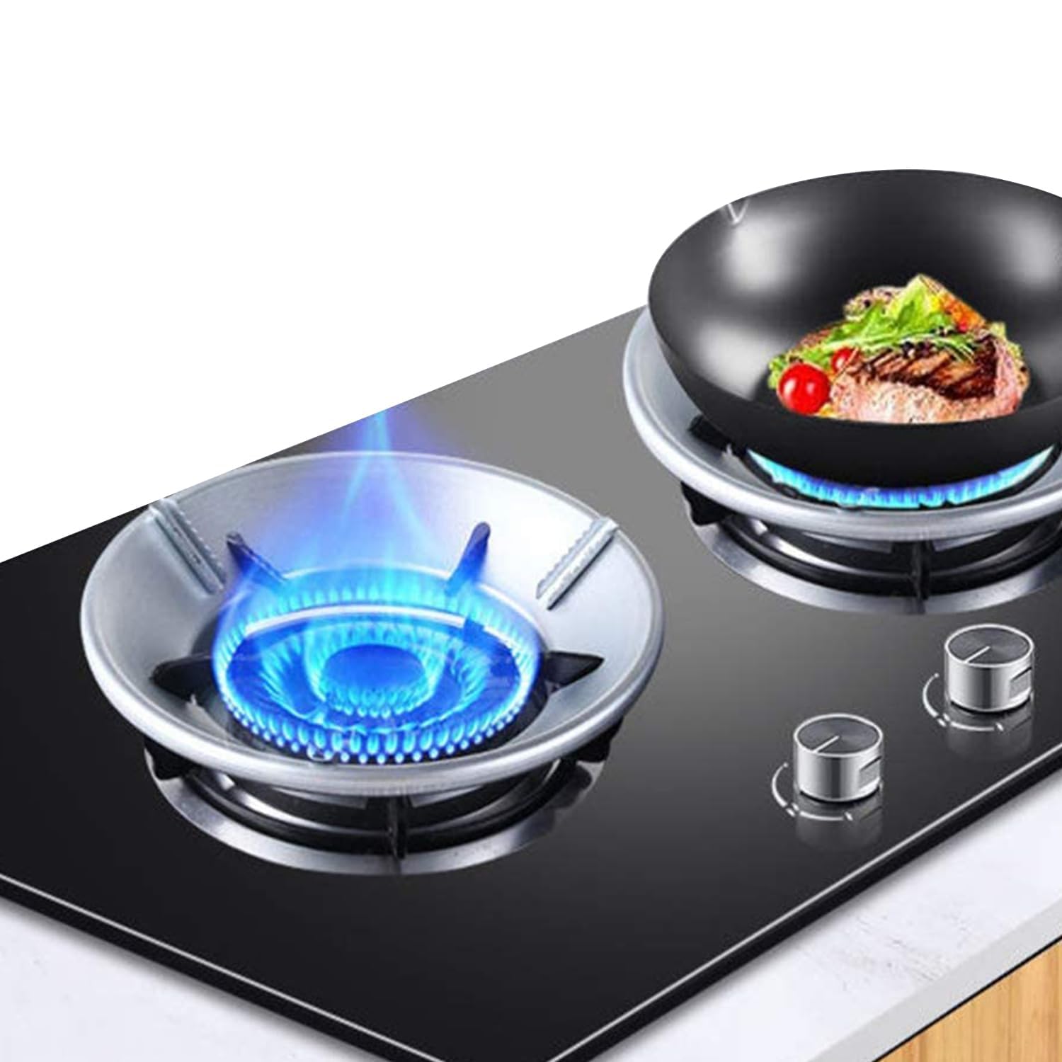 PANCA Gas Saver Stand Set of 2, Gas Saver Burner Jali For Home Gas Stove Fire & Windproof Energy Saving Gas Chula Support Stand 4 Legs Supported For Indian Gas Stand (set of 2)