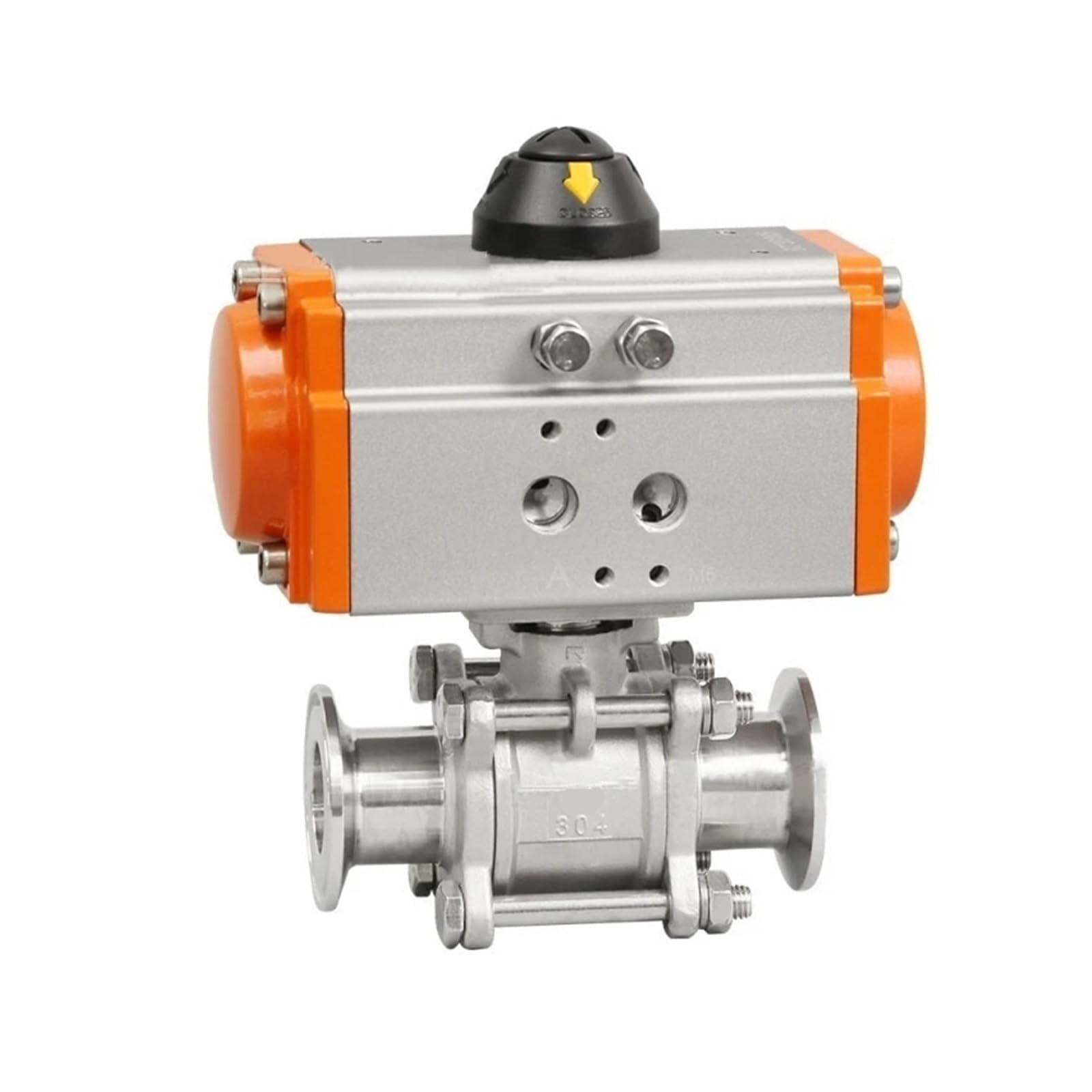 IPNDKBFL Pneumatic ball valve three-piece high platform stainless steel clamp Q611F-16P double-acting cylinder(1.5 Inch)