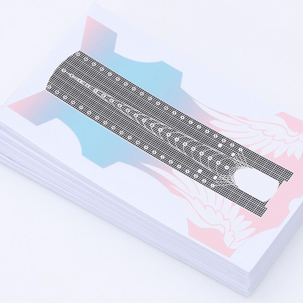 Beavorty Nail Art Forms Stickers 100Pcs Adhesive Nail Guide Stickers DIY Extension Paper Holders for Professional Manicure Home Salon Use