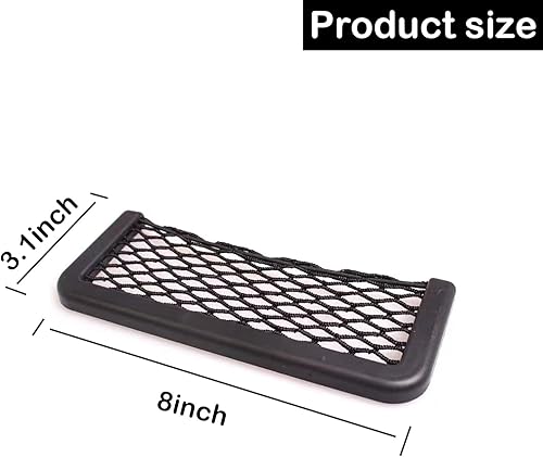 Miniatura 2 de jeseny 2 bolsas de red de almacenamiento para automóvil, marco de ABS, organizador de bolsillo, bolsa de comestibles negra para automóvil, red