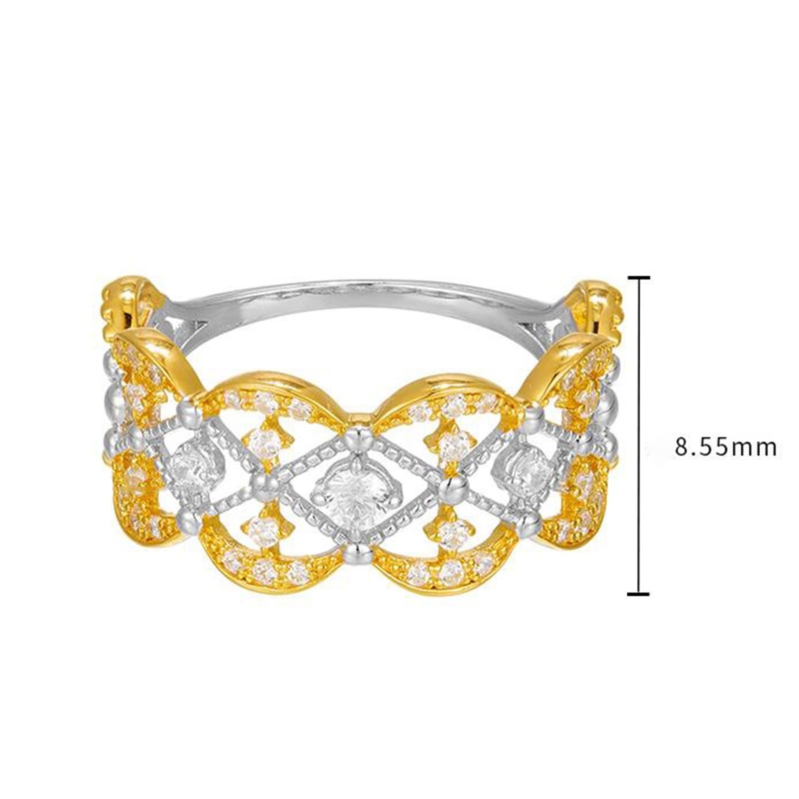 Anillo de compromiso bicolor Au 375/585/750 con moissanita, bicolor forma retro