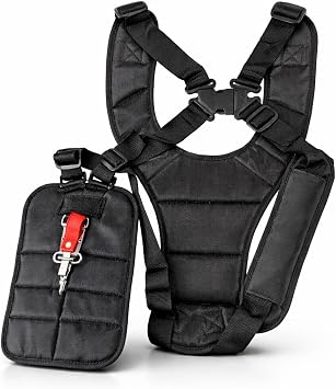 TOAKA Comfort Padded Double Shoulder Strap for Trimmer, Adjustable Brush Cutter Harness Belt, Universal Weed Eater Shoulder Strap for Garden Trimmer Brush Cutter Lawn Mower
