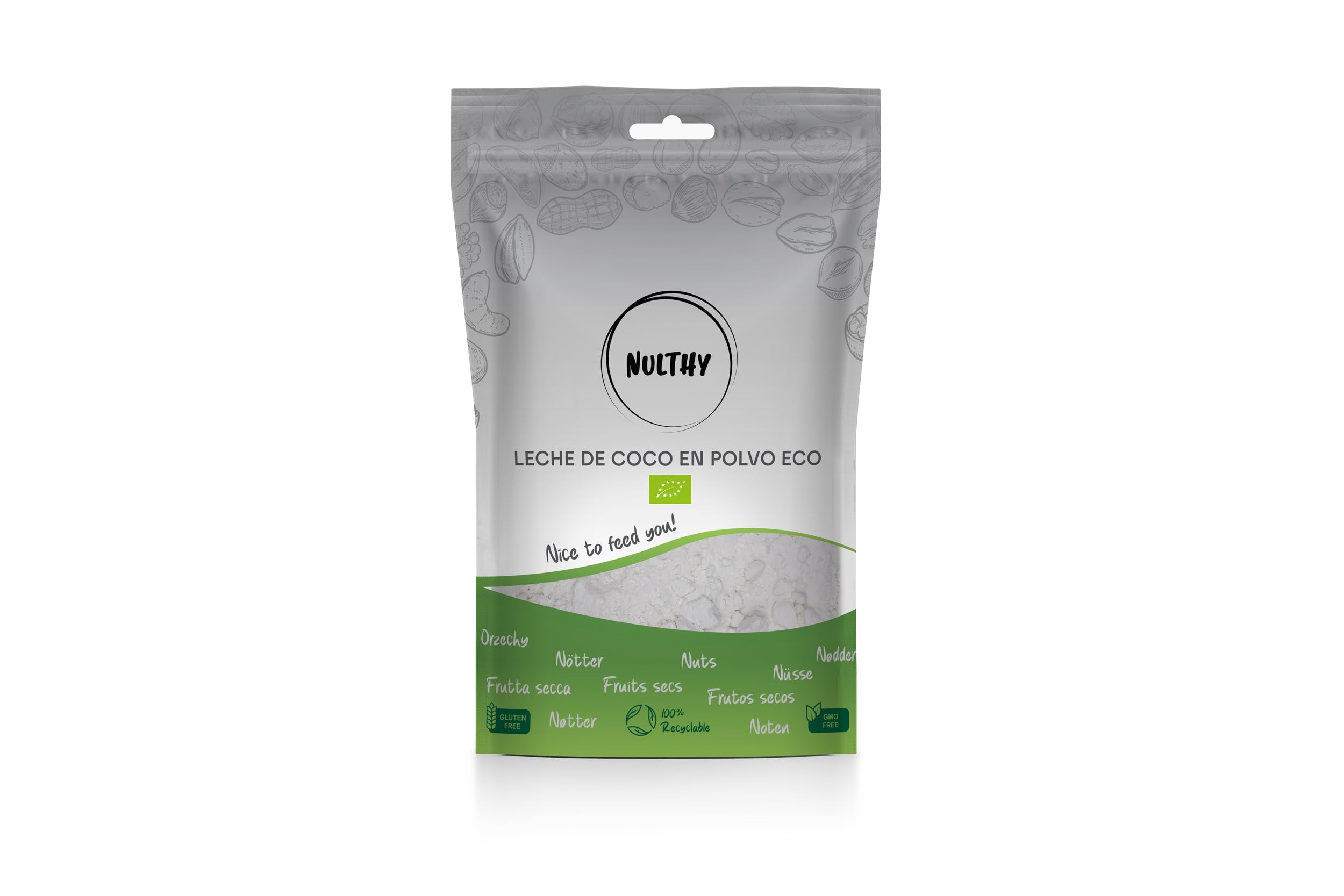 NULTHY 500g - Leche de Coco en Polvo BIO, Bebida Vegetal Soluble, Sabor Suave, Ideal para Batidos y Curry, Vegano