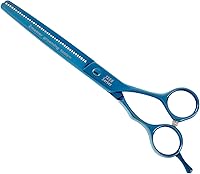 Vista 1 de Master Grooming Tools 5200 Blue Titanium Shears - Tijeras de alto rendimiento para perros de aseo - Tijeras de adelgazamiento de 42 dientes, 6½