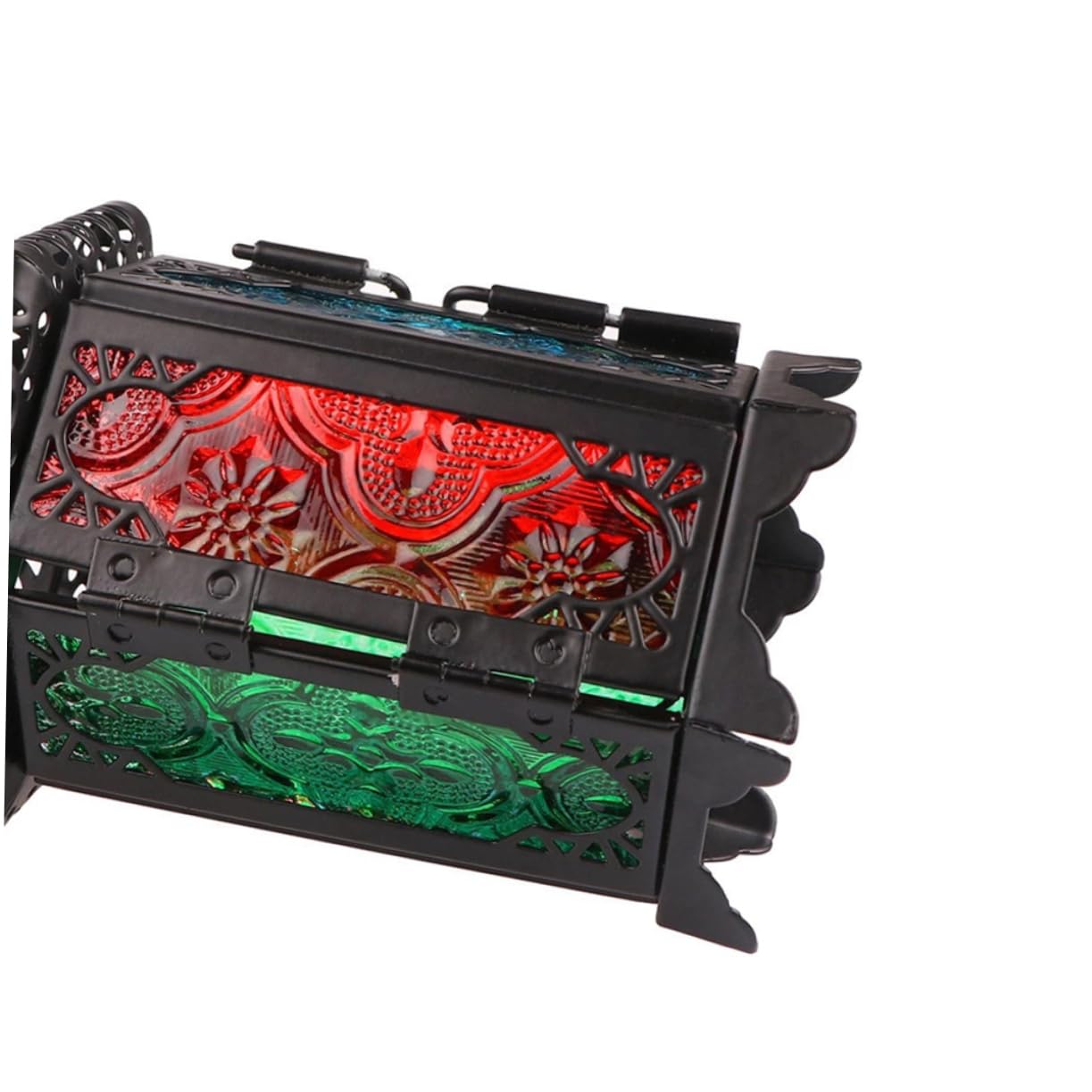 Yardenfun Lamp Shade Desk Light Wedding Ceremony Decorations Moroccan Candle Holder Glass Table Lamp Candle Light Chandelier Black Wedding Decoration Black Table Lamp Morocco Wrought Iron