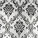 Yifely Retro Black Damask Furniture Paper Self-Adhesive Shelf Liner Light Grey Table Dresser Decor Sticker 17.7 Inch by 9.8 Feet