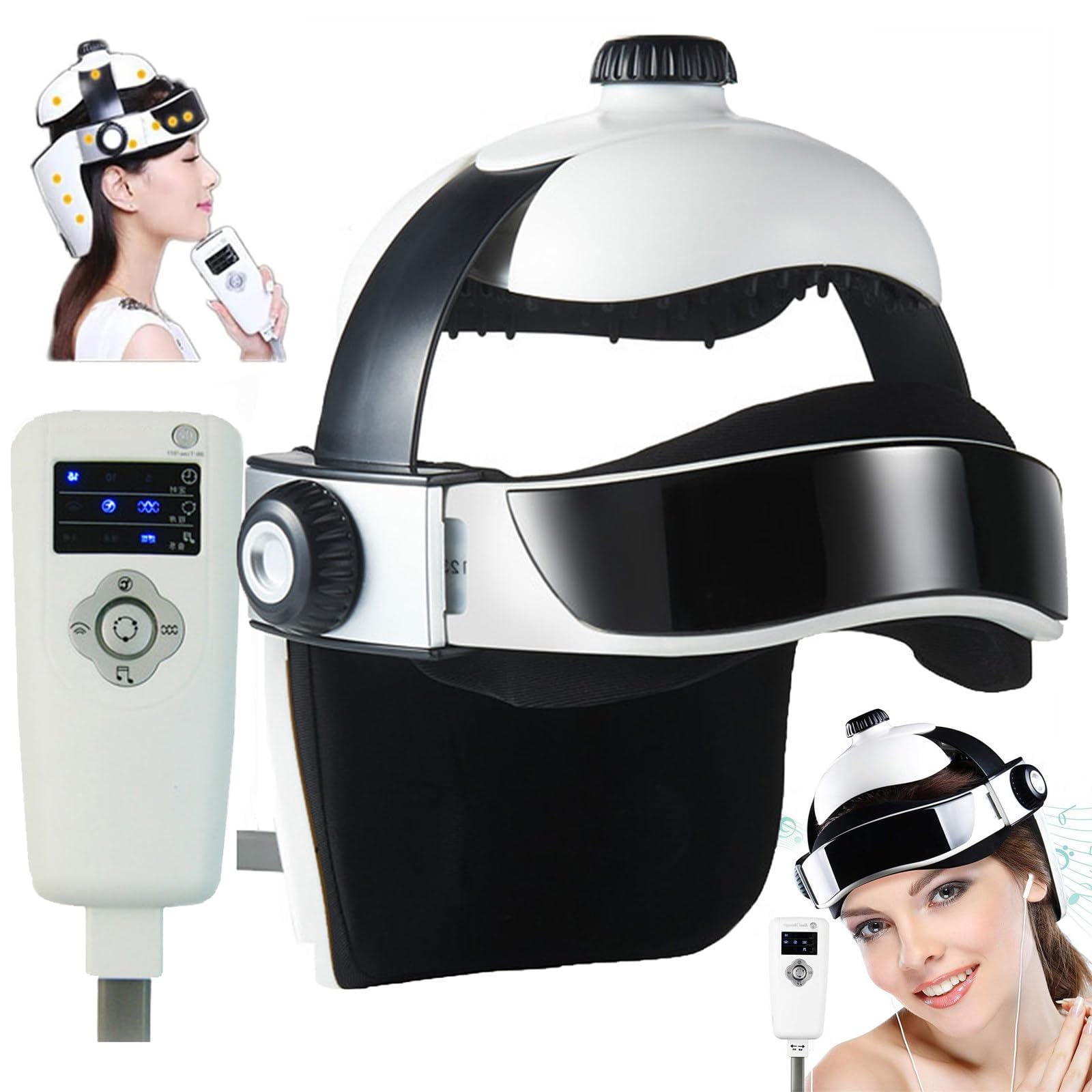 Masajeador De Cabeza Eléctrico Portátil Con Casco, Masajeador De Cuero Cabelludo, Para Aliviar Migrañas Con Aire, Masaje De Puntos Para Aliviar El Estrés Cerebral