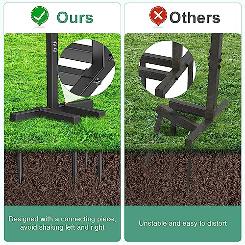 Keten Garden Hose Holder, 4 Spikes Freestanding Outdoor Hose Stand, Heavy Duty Water Hose Holder Rack and Storage Organizer for Lawn/Yard/Garden - Thumbnail 4