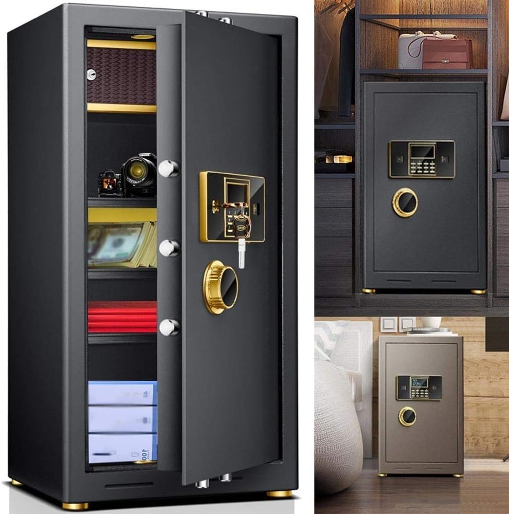 特大容量 金庫 家庭用 140L 指紋認証 暗証番号 防犯金庫 床・壁に固定