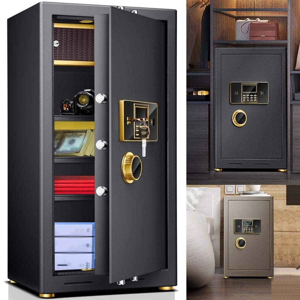 Caja fuerte ignífuga e impermeable, caja fuerte electrónica digital de acero sólido para seguridad del hogar y la oficina, resistente al fuego, solución de almacenamiento segura