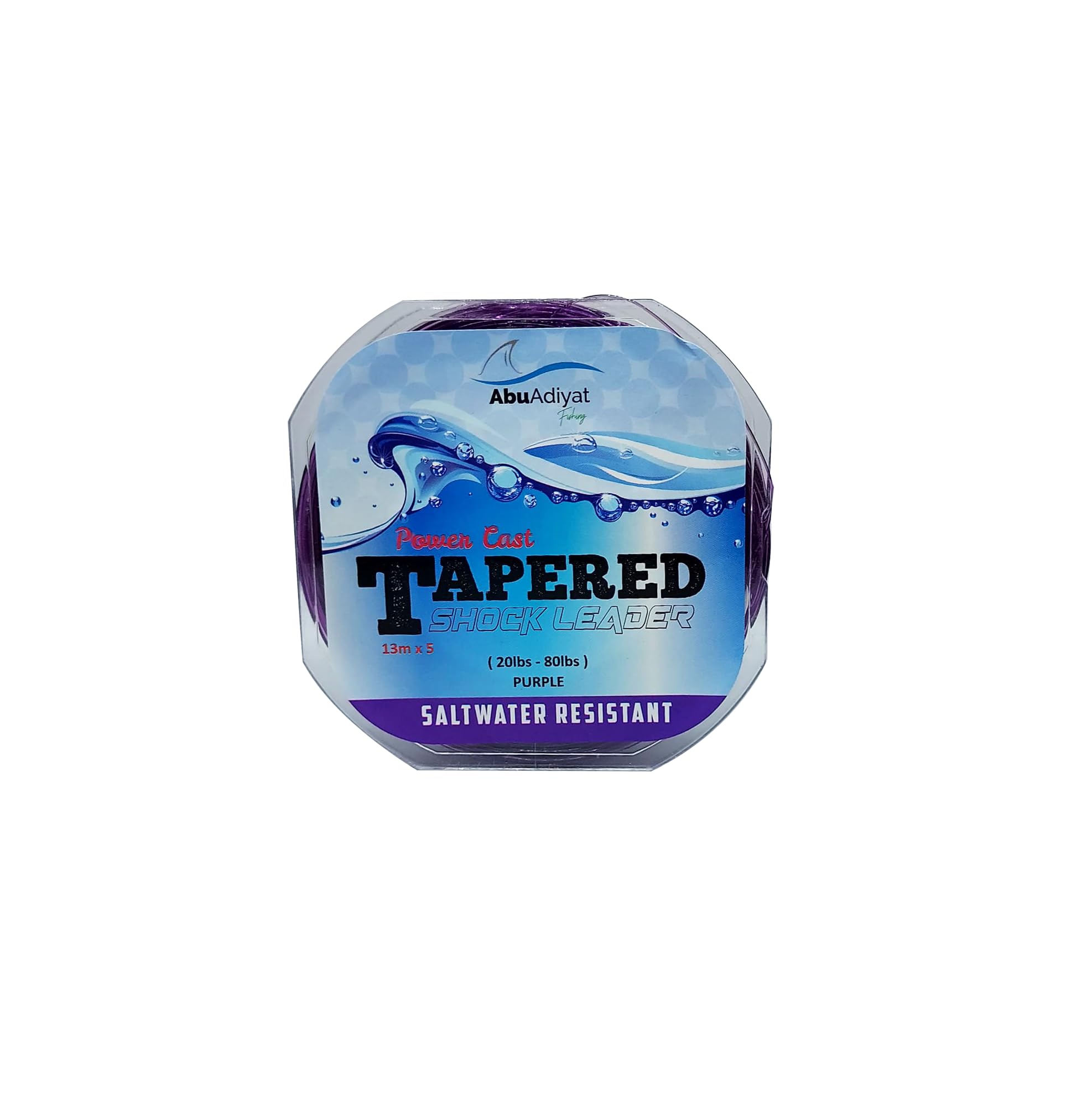 AbuAdiyat fishing Power CAST Tapered Shock Leader (13mX5) (Purple, 20-80lb)