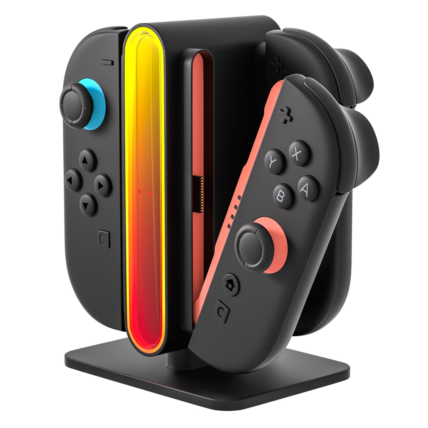 Mcbazel 4-in-1 RGB Charging Dock Compatible with Nintendo Switch 2 (2025), Magnetic Fast Controller Charger Station for S2, LED Indicators, Overcharge Protection, Switch 2 Accessories