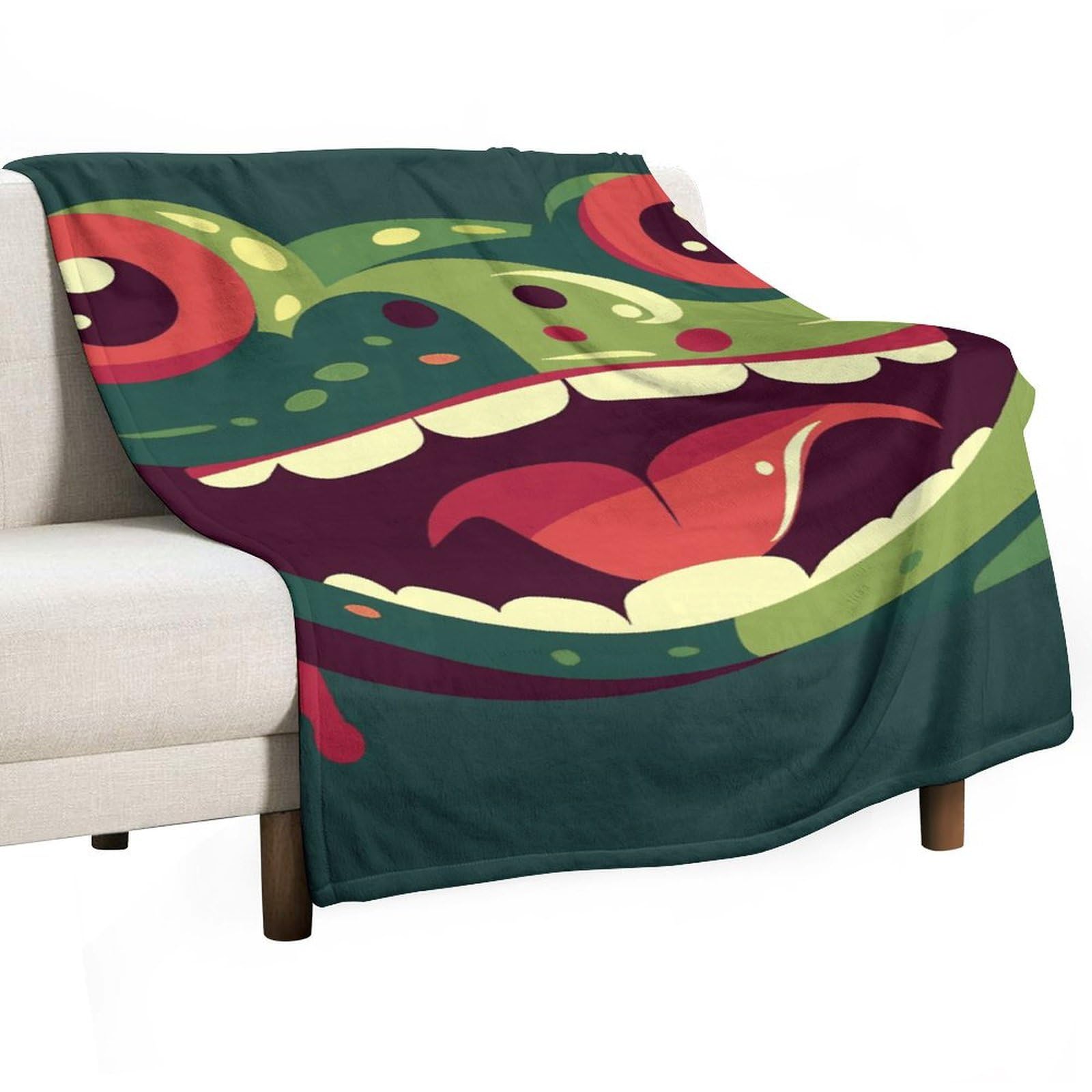 Couverture grenouille bouche ouverte en flanelle douce pour réchauffer vos enfants