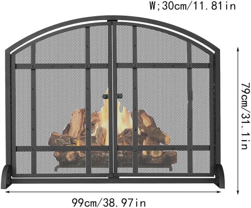 Fireplace Cover Fireplace Screen Living Room Retro Large Fireplace Screen Spark Shield Metal Decorative Fire Screen Fireplace Screens Decorative