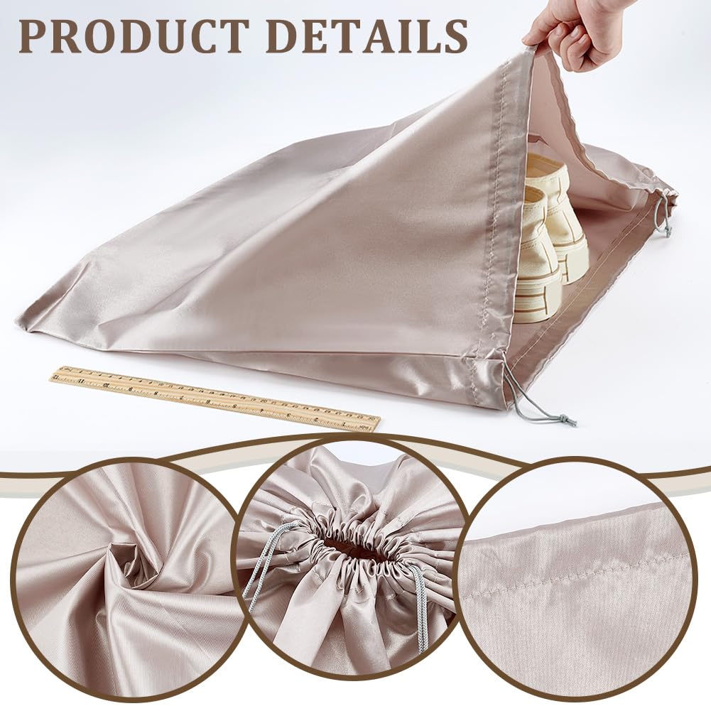 NBEADS 12 Pcs Sac à Poussière pour Sacs à Main, 50x60x0.3cm Sacs de Rangement en Tissu Satiné Pochettes à Cordon de Serrage Sacs de Voyage en Tissu pour Sacs à Main Chaussures Bottes Gris Clair