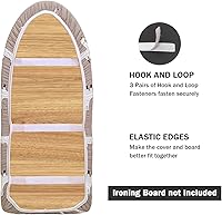 Vista 4 de Funda y almohadilla pequeña para tabla de planchar de 12 x 32 pulgadas, 3 pares de correas de cierre de velcro, bordes elásticos, mini cubierta
