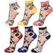 Women Transparent Ankle High Socks (One Size, Rose - 6Pair)